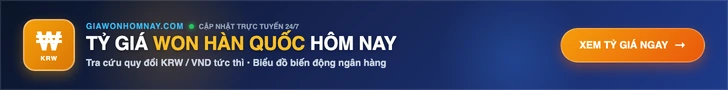 Tỷ giá Won Hàn Quốc hôm nay - Cập nhật trực tuyến KRW/VND