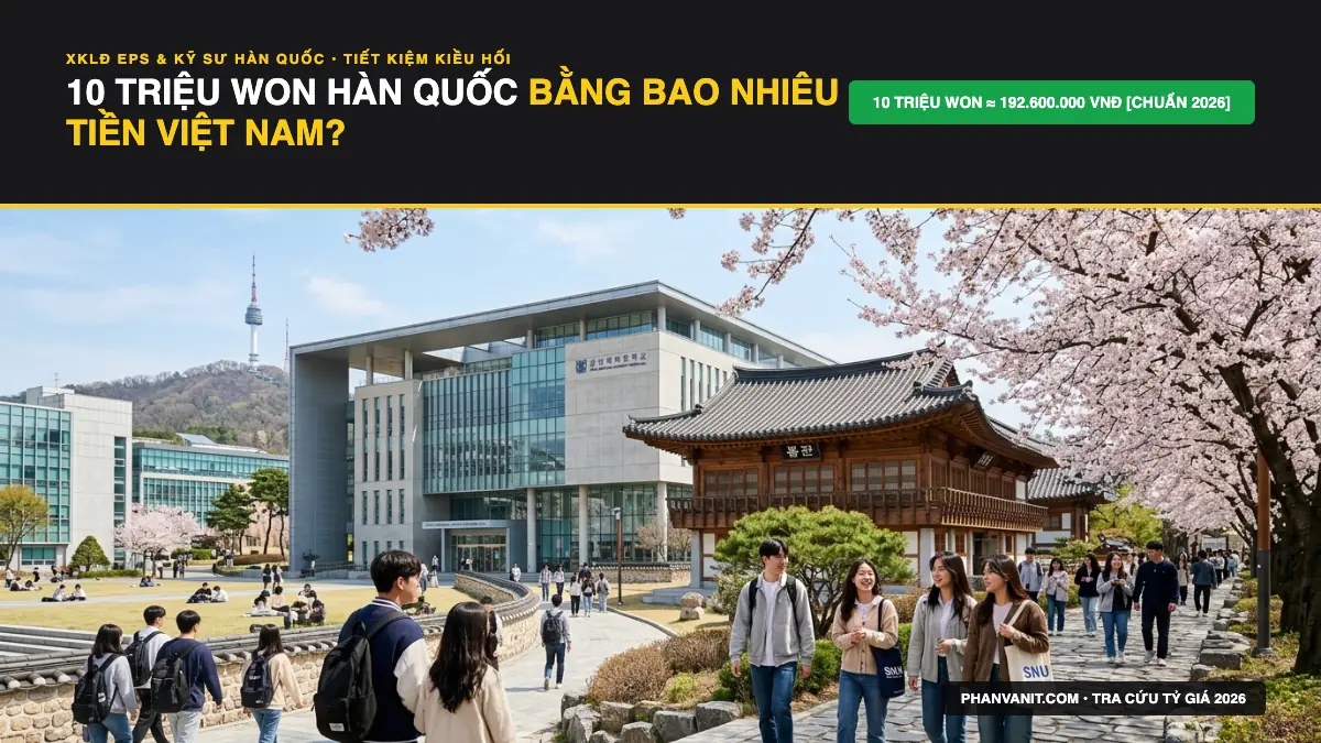 10 Triệu Won Bằng Bao Nhiêu Tiền Việt Hôm Nay? Bảng Quy Đổi Lương & Du Học Hàn