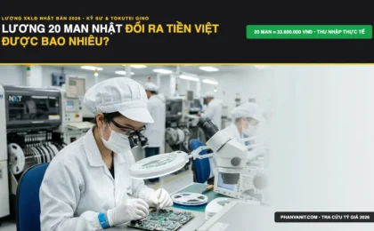 20 Man Bằng Bao Nhiêu Tiền Việt? Mức Lương Cơ Bản Thực Tập Sinh & Kỹ Sư Nhật Bản
