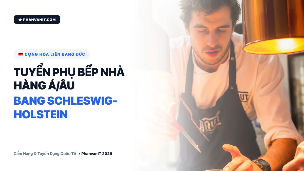 Đơn Hàng Đức: Tuyển 04 Nam Nữ Phụ Bếp Tại Bang Schleswig-Holstein (Lương Tới 82 Triệu/Tháng)