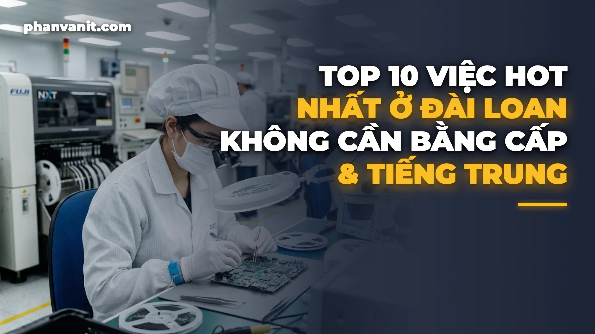 Top 10 Việc Hot Nhất Ở Đài Loan Không Cần Bằng Cấp & Tiếng Trung [2026]