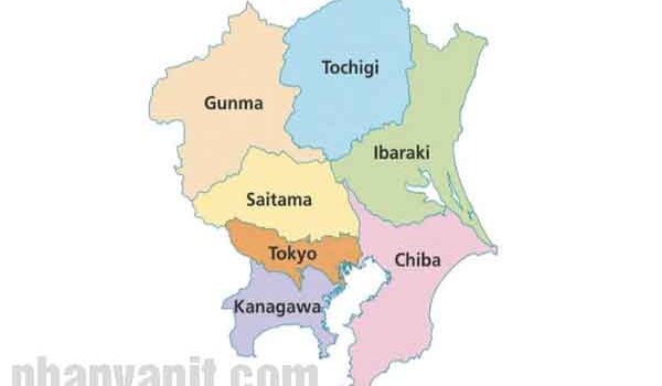 Bản đồ vùng Kanto Nhật Bản