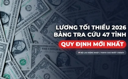 Bảng Lương Tối Thiểu 47 Tỉnh Nhật Bản 2026: Tỉnh Nào Cao Nhất? Cách Tính Lương Đúng Luật