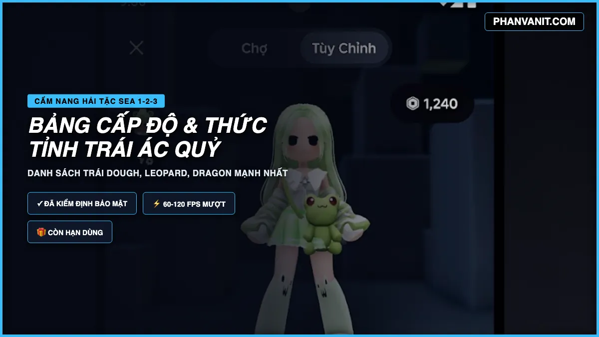 Bảng thiết lập đồ họa tối ưu mượt mà cho game Blox Fruits Roblox 2026