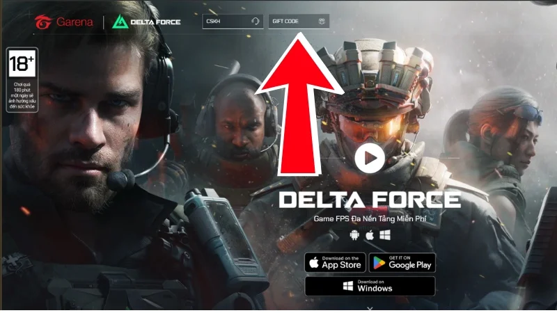 Vào mục Cài đặt và chọn đổi Giftcode Delta Force Garena