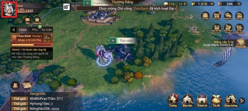 Cách nhập code trong game Garena Cái Thế Tranh Hùng