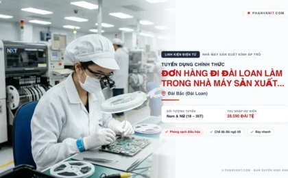 Đơn hàng đi Đài Loan làm trong nhà máy sản xuất kính áp tròng