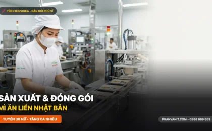 Đơn hàng Sản xuất và Đóng gói mì ăn liền tại Shizuoka Nhật Bản cho Nữ 2026