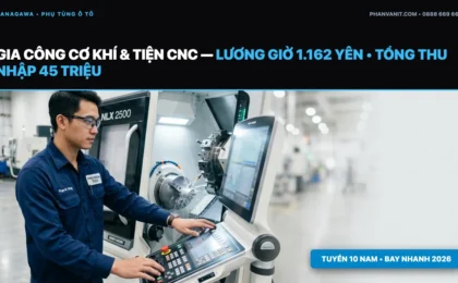 Đơn hàng Gia công cơ khí & Tiện CNC tại Kanagawa Nhật Bản tuyển 10 Nam 2026