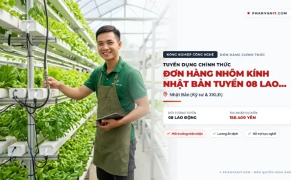 Đơn hàng nhôm kính Nhật Bản tuyển 08 lao động nam