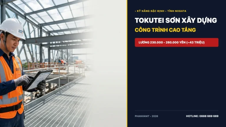 Đơn hàng Tokutei Sơn xây dựng tại Niigata Nhật Bản: Tuyển 05 Nam lương cao 2026