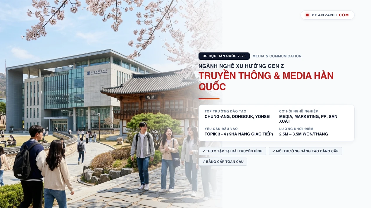 Du học Hàn Quốc ngành Truyền thông & Media 2026: Top trường và Việc làm