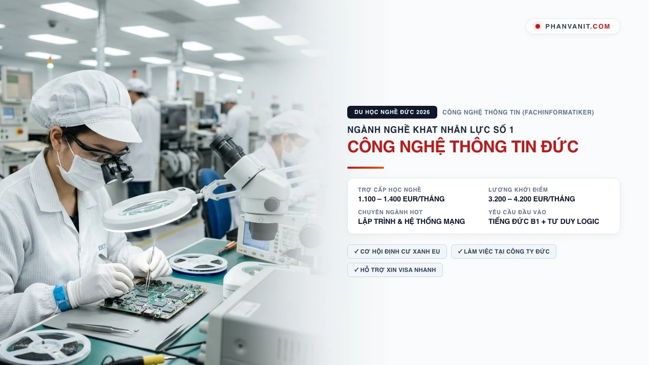 Du học nghề Đức ngành Công nghệ thông tin (IT) 2026: Cơ hội vàng cho lao động trẻ