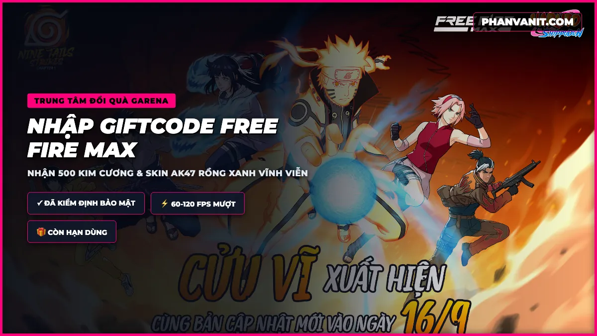 Cách Tải Free Fire MAX Trên iOS, Android & PC Bản Chính Thức Garena 2026 (Kèm Setting 60 FPS) 4 Giao diện trung tâm đổi thưởng Giftcode Free Fire MAX chính thức nhận quà miễn phí 2026