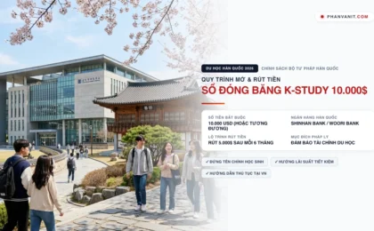 Hướng dẫn mở sổ đóng băng K-Study 10.000 USD du học Hàn Quốc 2026