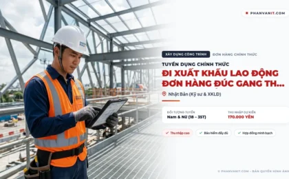 Tuyển 05 đi xuất khẩu lao động đơn hàng đúc gang thép tại Nhật Bản