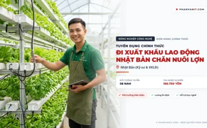 Tuyển 08 Nam đi xuất khẩu lao động Nhật Bản chăn nuôi lợn