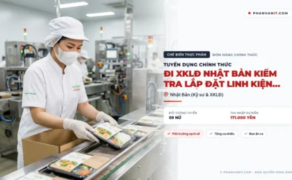 Tuyển 09 Nữ đi XKLĐ Nhật Bản kiểm tra lắp đặt linh kiện điện tử