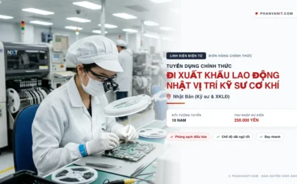 Tuyển 10 Nam đi xuất khẩu lao động Nhật vị trí kỹ sư cơ khí