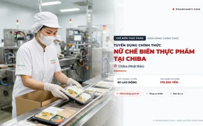 Tuyển dụng 50 lao động nữ chế biến thực phẩm tại Chiba