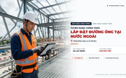 Tuyển gấp 08 lao động lắp đặt đường ống tại nước ngoài